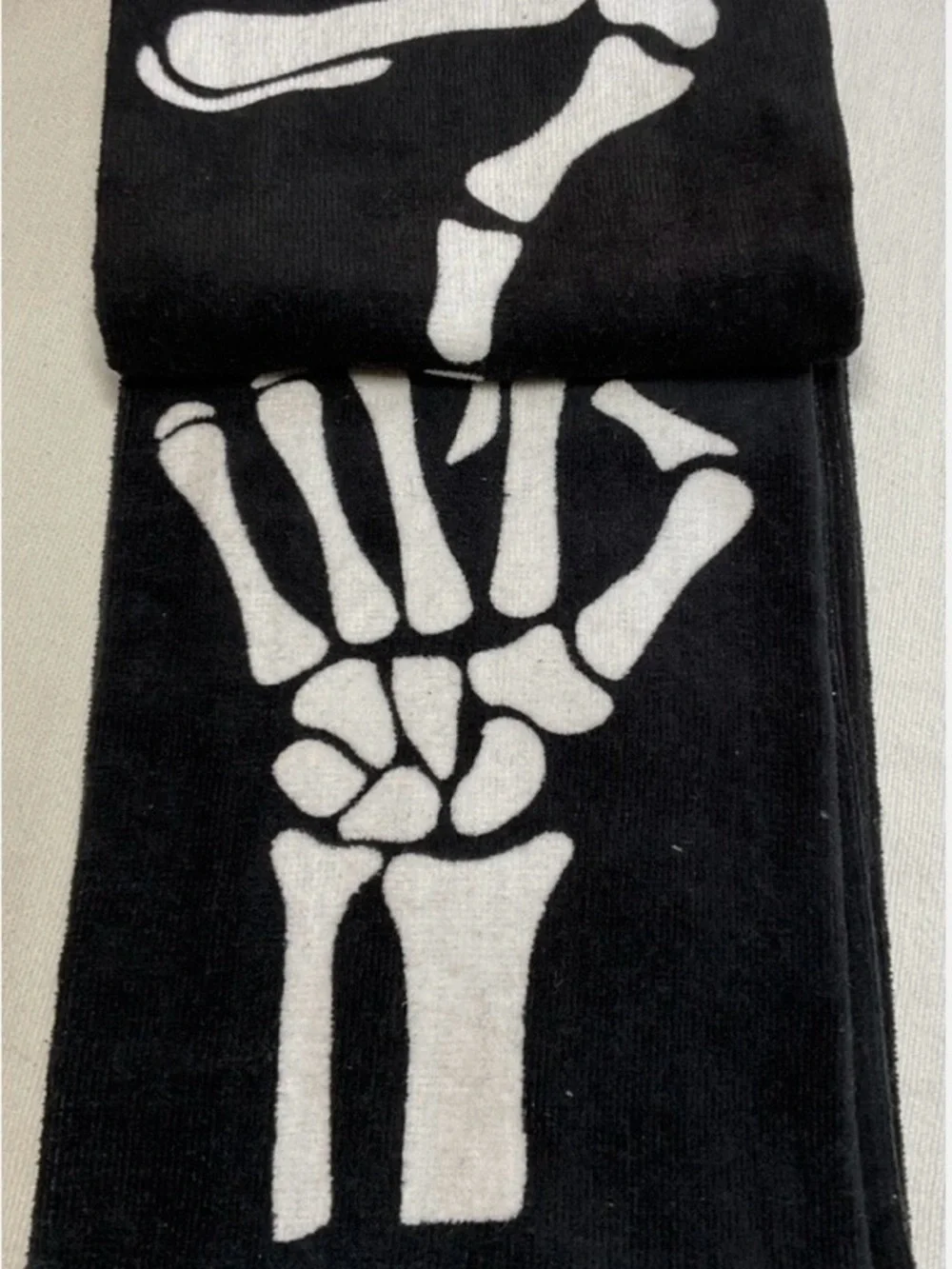 NWT Madame Bones Kitchen Towels (3) SKELETON HANDS 18 X 28 100% COTTON